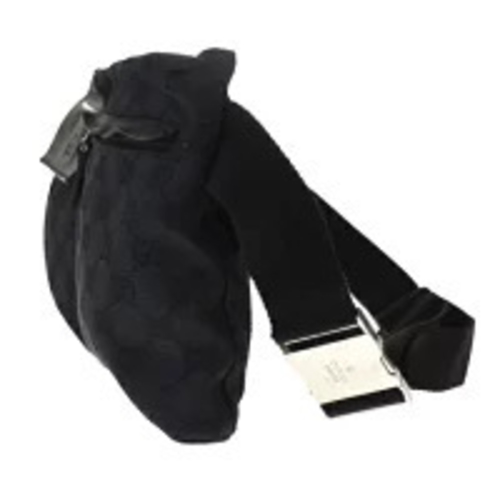 Gucci Canvas GG Waist Clutch Leather Bag Black Pouch Black